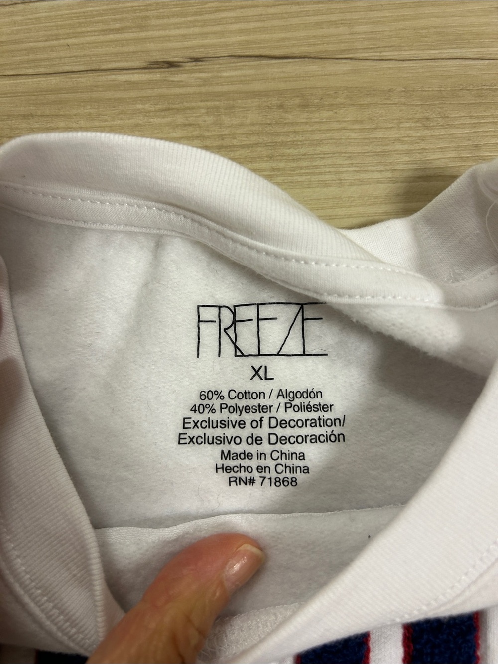 Freeze White London Graphic Crewneck Sweatshirt with Navy Lettering image 3